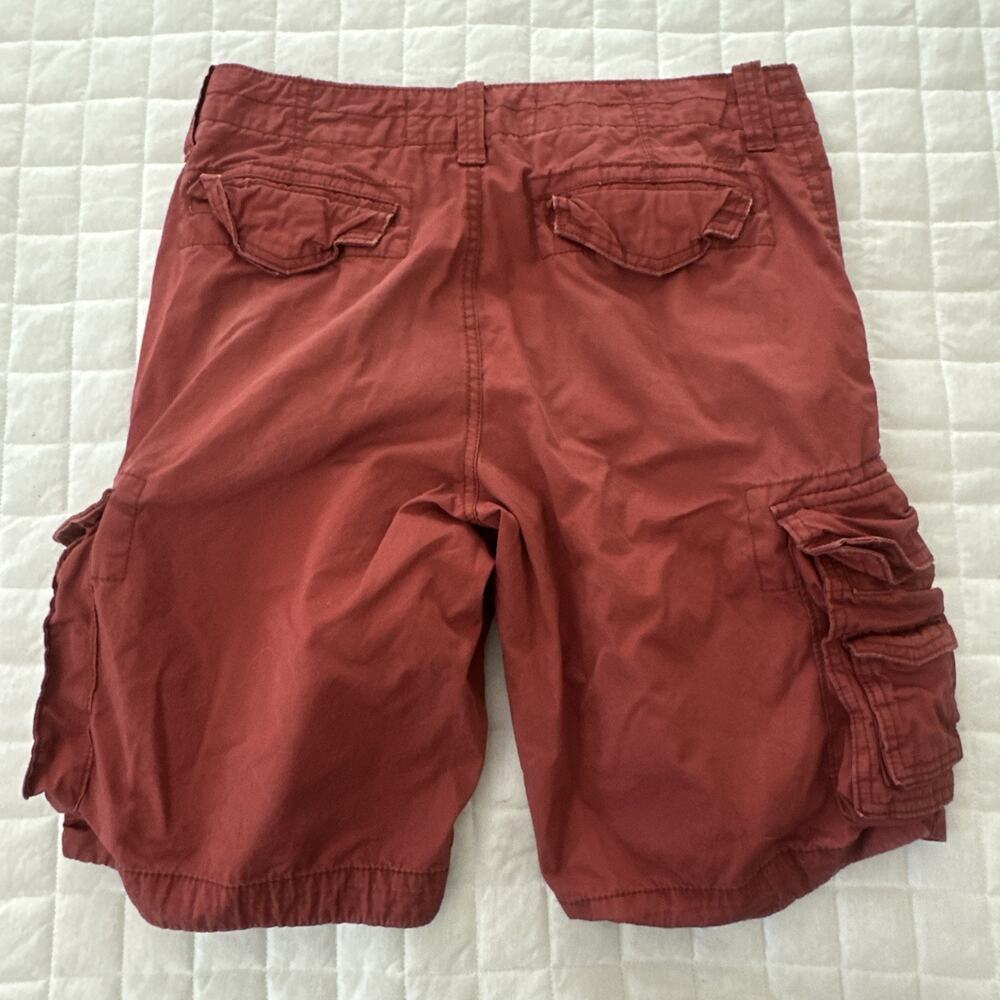 AEROPOSTALE Mens Cargo Shorts 33 Rust Red Baggy Summer Gorpcore Retro Y2K Casual - Picture 2 of 9